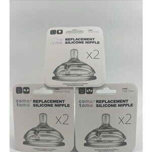 ComoTomo Replacement Silicone Nipples-Lot of 3 (Slow, Medium & Fast Flow) 2 each